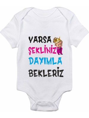 Limon Varsa Şekliniz Dayımla Bekleriz Patron Bebekli Baskılı Bebek Body Zıbın