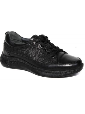 Forelli 27901 Kadın Siyah Deri Comfort Ayakkabı