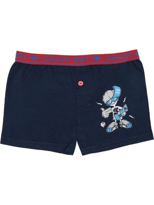 Tutku Baskılı Elastan Erkek Çocuk Boxer 253 | Lacivert
