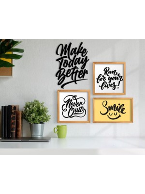 Bk Gift Dekoratif 3’lü Retro Ahşap Tablo ve Konsept Duvar Dekoru-5