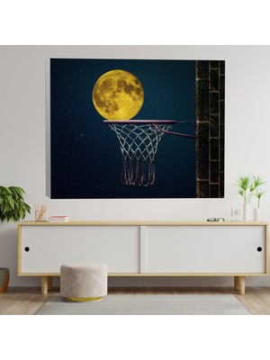 Deko Gonya Dolunay Basketbol Temalı Dekoratif Kanvas Tablo