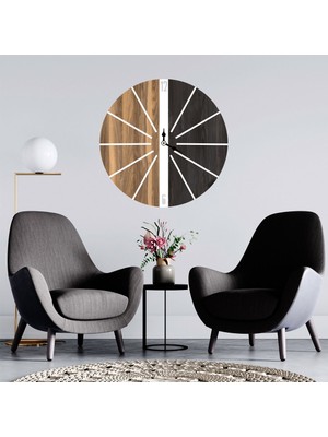 Deko Gonya Modern  Dekoratif Ahşap Duvar Saati