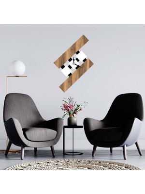Deko Gonya Çapraz Modern  Ahşap Duvar Saati