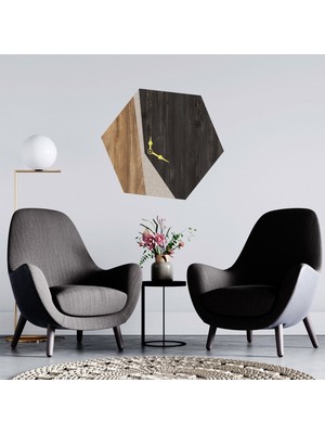 Deko Gonya   Modern Dekoratif Ahşap Duvar Saati