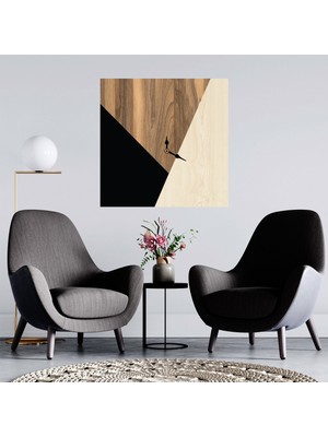 Deko Gonya Modern  Dekoratif Ahşap Duvar Saati