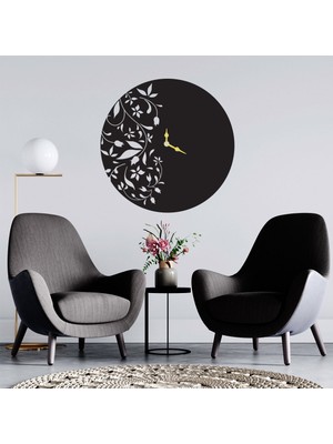 Deko Gonya Çiçek Temalı Duvar  Saati