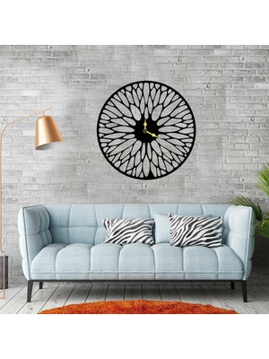 Deko Gonya Desenli  Dekoratif Ahşap Duvar Saati