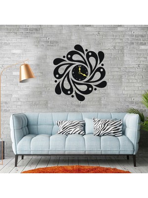 Deko Gonya Desenli  Dekoratif Ahşap Duvar Saati