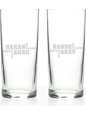 Bk Kişiye Özel 2'li Isimli Rakı Bardağı Seti - 20