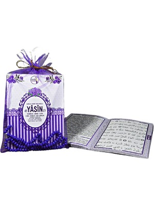 Medrese Yayınları 100'lü Yasin Çanta Boy Tül Keseli Tesbihli 80 Sayfa Mor Renk Mevlüd Hediyelikleri