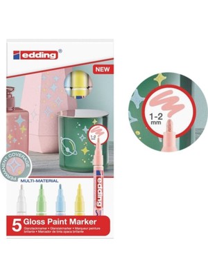 Edding 751 Örtücü Boya Kalem Seti 5'li + Pastel Tonlar