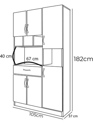 Aeka AE3080 Anka Beyaz Çok Amaçlı Mutfak Dolabı & Banyo Dolabı 6 Kapaklı 1 Çekmeceli Raflı