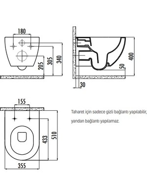 Creavit FE322 Kanalsız Rimoff Gömme Rezervuar Tam Set Set