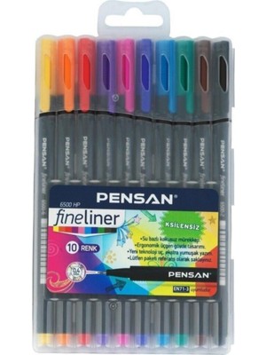 Pensan Keçe Uç Fineliner Kalem 0.4 mm Plastik Kutu 10'lu