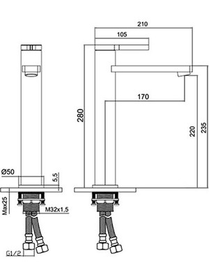 Newarc Bold Çanak Tipi Lavabo Bataryası 910001