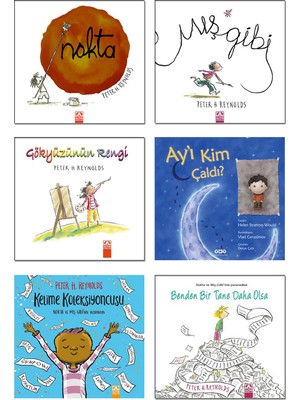 Nokta + Mış Gibi + Gökyüzünün Rengi + Kelime Koleksiyoncusu + Benden Bir Tane Daha Olsa (Peter Reynolds) + Ay'ı Kim Çaldı / 6 Kitap Çocuk Masal Kitabı Seti