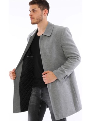 Dewberry PLT8365 Dewberry Erkek Palto-Gri