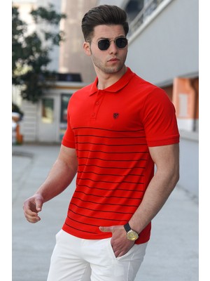 Madmext Kırmızı Polo Yaka Erkek Tişört 5238