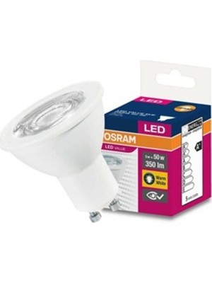 Osram LED Value 5W = 50W GU10 LED Ampul 10 Adet BEYAZ IŞIK 6500K  LED Spot Ampul