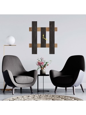 Deko Gonya Çıta Temalı  Dekoratif Ahşap Duvar Saati