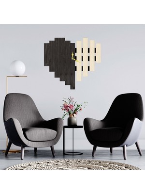 Deko Gonya Kalpli   Dekoratif Ahşap Duvar Saati