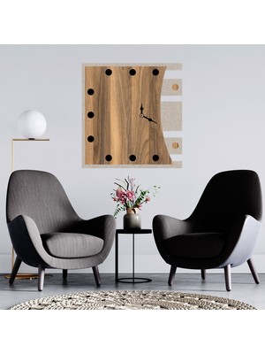 Deko Gonya Kare Dekoratif Ahşap Duvar Saati