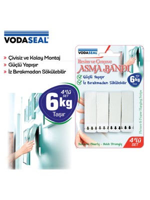 Vodabond Vodaseal Resim ve Çerçeve Asma Bandı 4 Lü Set
