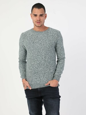 Colin's Slim Fit Bisiklet Yaka Erkek Yeşil Kazak