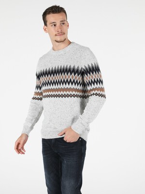 Colin's Regular Fit Bisiklet Yaka Erkek Beyaz Kazak