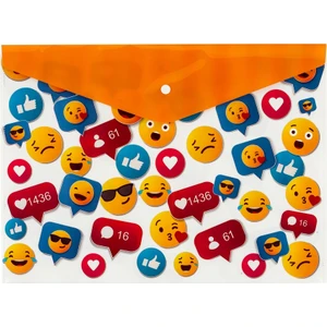 Çıtçıtlı Dosya A4 Emoji Desenli