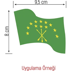 Anahtarlık Sepeti Adige Dalgalı Bayrak Etiket 9,5 x 8 cm