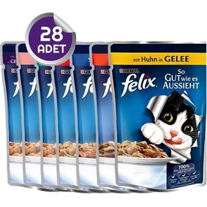 Pouch Yaş Kedi Maması Karışık Paket 28 Adet