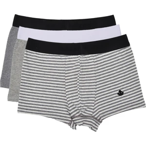 ADAM BOXES Boxer Trunk Neo-Cosy 
3'lü Paket - Gri, Antrasit, Gri Çizgili