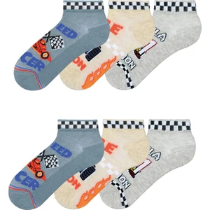 Mem Socks 6'lı Araba Desenli Çocuk Patik Çorap
