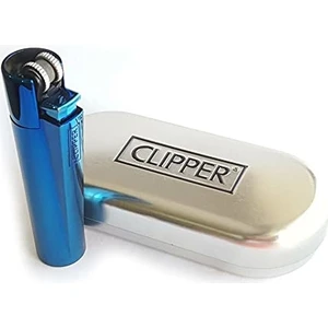 Clipper Kutulu Metal Taşlı Çakmak Deep Blue Mavi