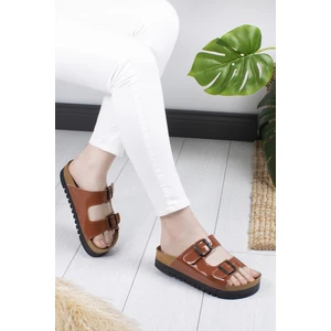 Maria Anatomik Çift Tokalı Günlük Kadın Terlik