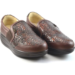 Dr. Comfort 5013 Kahve Krokodil Deri  Kadın Anne Ayakkabı