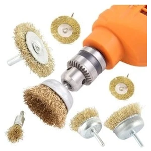 6 Parça Pimli Matkap Tel Fırça Seti (38MM+50MM+75MM+100MM) Dairesel +25MM KALEM+75MM