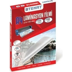 A4 Laminasyon Filmi (216 x 303MM) 125 Mikron 100'LÜ Kutu