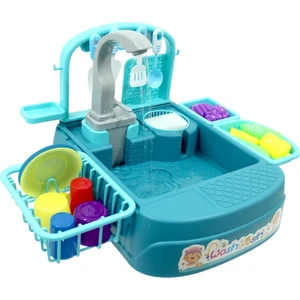 Modern Çeşmeli Lavabo Oyun Seti Mavi