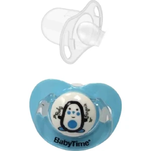 Babytime Silikon Damaklı Koruyucu Kapaklı Mat Gövdeli Emzik N.2 Mavi