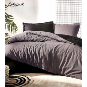 Nevresim Takımı Ranforce Çift Kişilik Antrasit Siyah Colormix