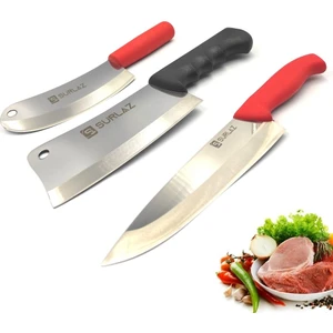 Kasap Bıçak Seti Satır Zırh Şef Bıçağı Soğan Satırı 3 Parça Set