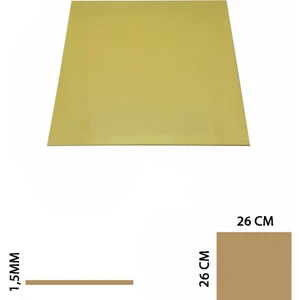 Mutfak Kitap Kare Pasta Altlığı Gold Ince 26*26 5 Li