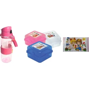 3 Parça Beslenme Seti ( Matara(Suluk) + Beslenme Kabı + Beslenme Örtüsü ) 726