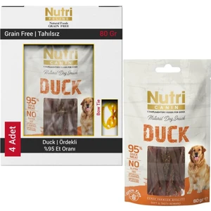 Nutri Canin Duck Tahılsız %95 Ördekli Köpek Ödülü 4X80 gr