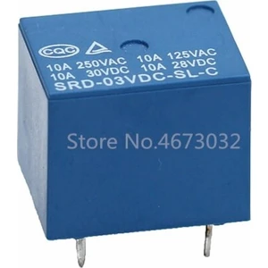 Emay Center 12V Dc Röle 250V 10A 5 Pin Srd Sl C Songle Dc-Sl-C Röle