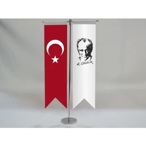 Fors Bayrak Atatürk - Türk T Masa Bayrağı 2'li Set
