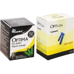 Ölçüm Çubuğu 1 Kutu(50 Adet)Opti Clix Lanset 1 KUTU(100 Adet)