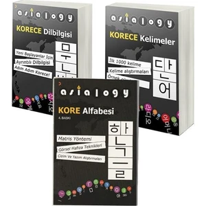 Asialogy Korece Kelimeler, Alfabe ve Dil Bilgisi 3 Kitap Set
